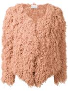 Ryan Roche Open Front Cardigan, Women's, Size: Large, Pink/purple, Cashmere