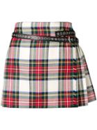 Miu Miu Contrasting Pleated Mini Skirt - Multicolour