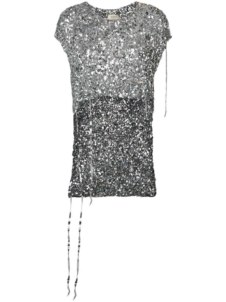 Ports 1961 Cropped Sequin Sweater - Metallic