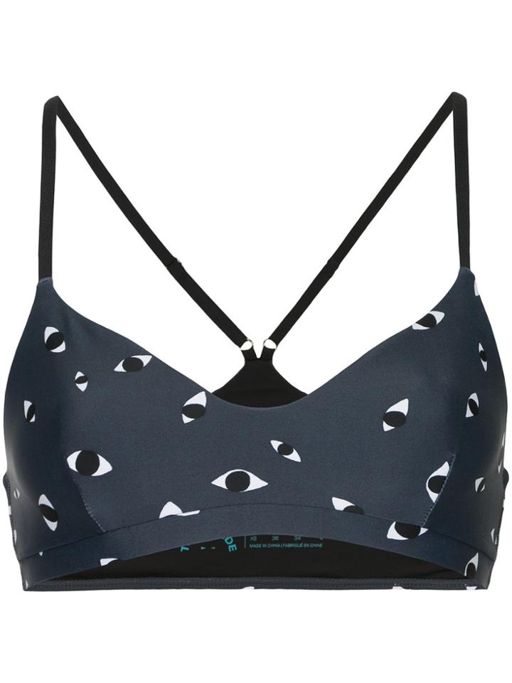 The Upside Eye Print Sports Compression Top - Blue