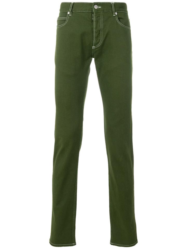 Maison Margiela Topstitch Skinny Jeans - Green