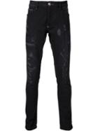 Philipp Plein Tyran Straight Leg Jeans, Men's, Size: 34, Black, Cotton/spandex/elastane