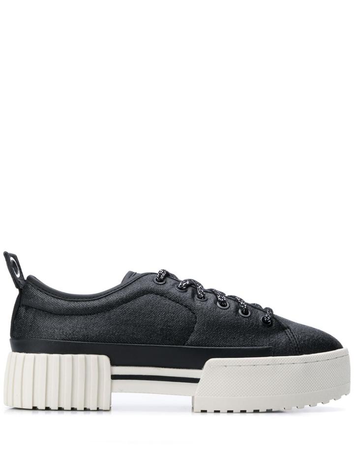 Diesel Platform Sole Sneakers - Black