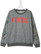 Kenzo Kids Teen Printed Logo Sweater - Grey