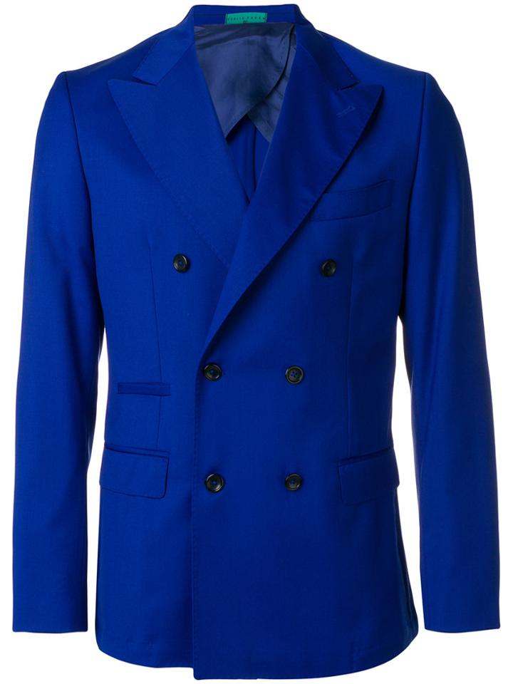 Paura Double Breasted Blazer - Blue