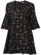 Carven Floral Print Dress, Women's, Size: 38, Black, Silk/polyester/acetate