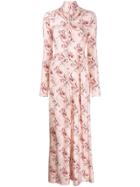 Paco Rabanne Floral-print Long Dress - Pink