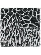 Roberto Cavalli Leopard Print Frayed Edge Scarf, Women's, Black, Silk/cashmere