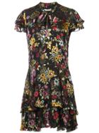 Alice+olivia Western Floral Patterned Mini Dress - Black