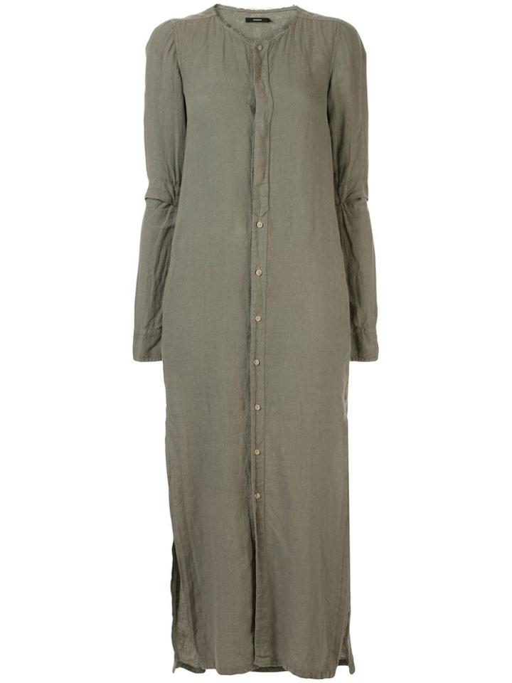 Bassike Collarless Shirt Dress - Green