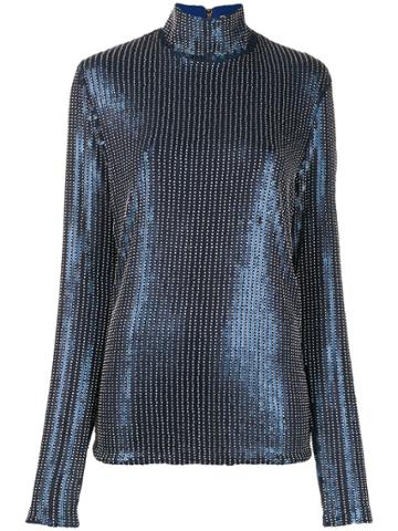 Palomo Spain Sequin Embellished Top - Blue