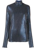 Palomo Spain Sequin Embellished Top - Blue