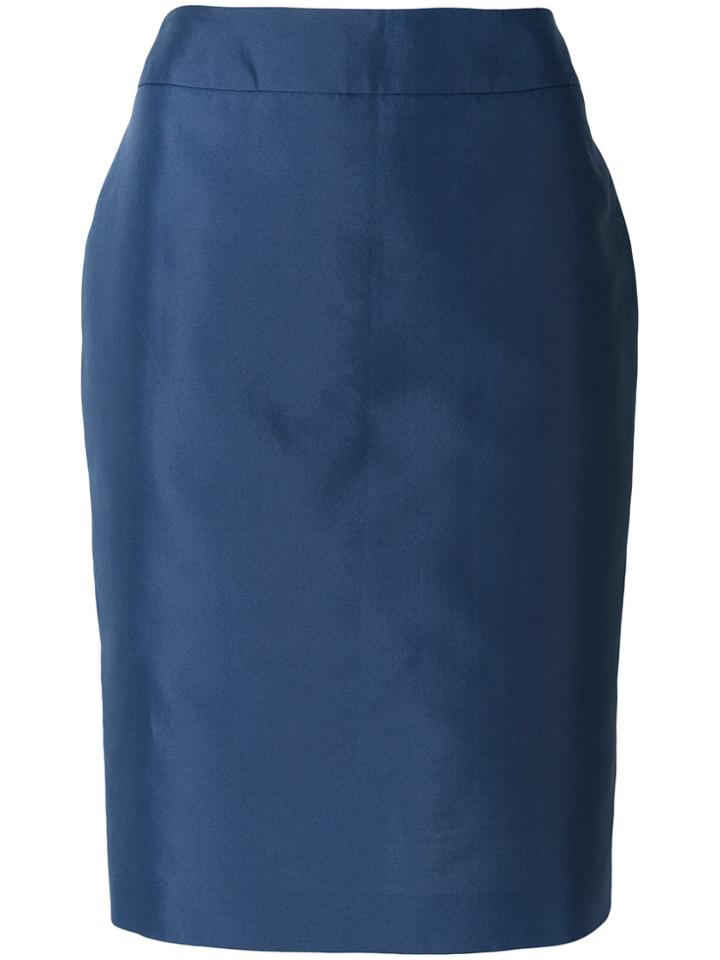 Emporio Armani High Waist Pencil Skirt - Blue