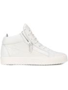 Giuseppe Zanotti Design Kriss Mid-top Sneakers, Men's, Size: 42, White, Calf Leather/leather/rubber