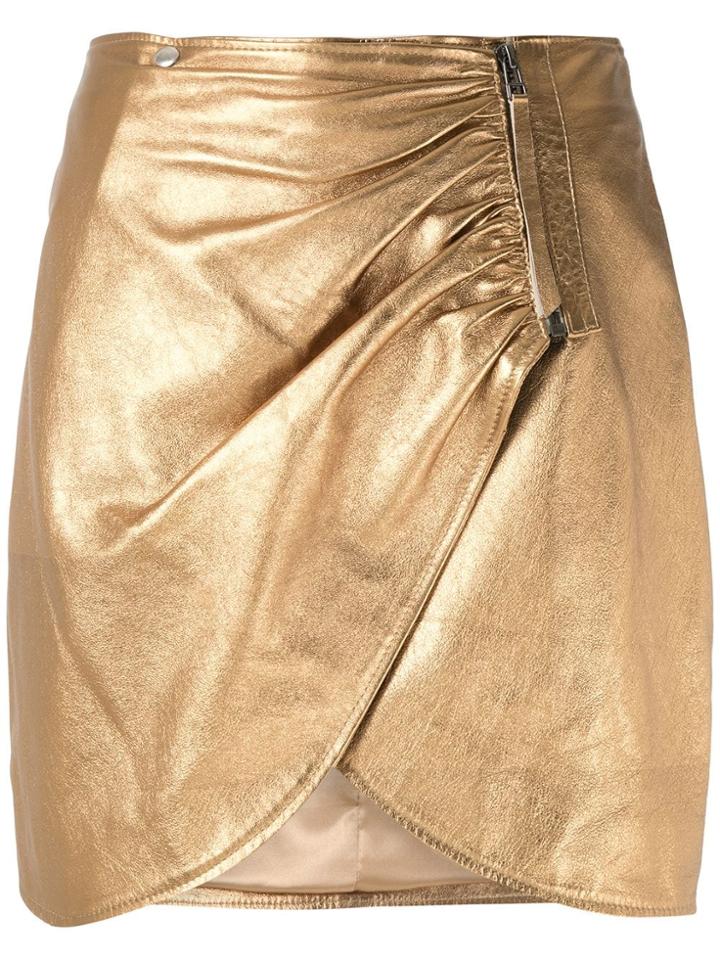 Olympiah Sauge Metallic Drape Skirt - Gold