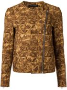 Andrea Marques - All-over Print Jacket - Women - Cotton/spandex/elastane - 40, Brown, Cotton/spandex/elastane