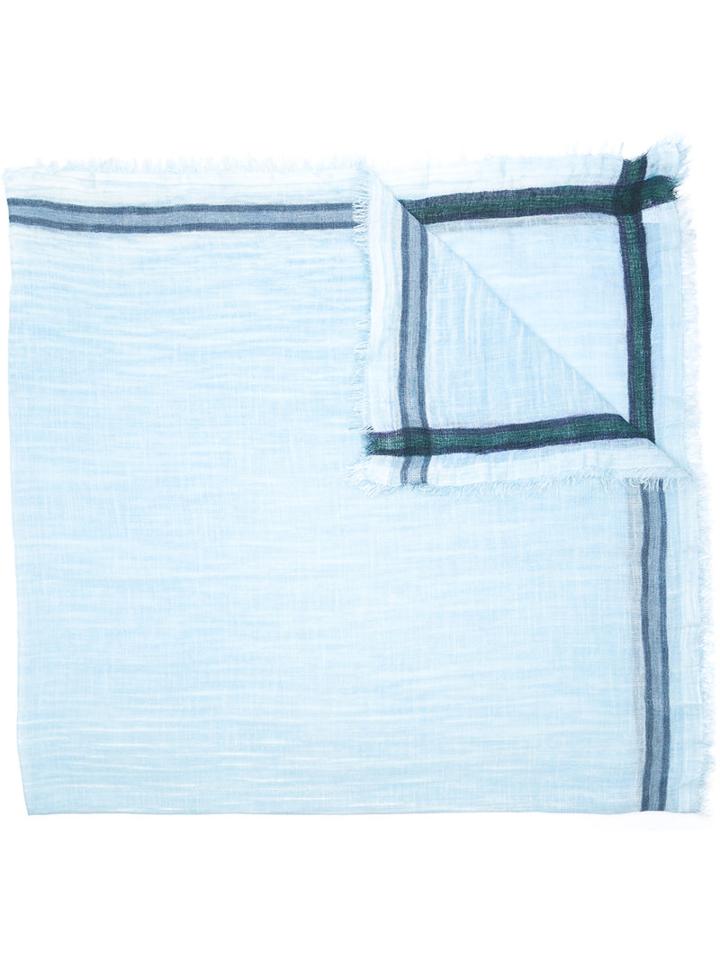 Faliero Sarti - Striped Scarf - Women - Silk/cotton/modal/cashmere - One Size, Blue, Silk/cotton/modal/cashmere