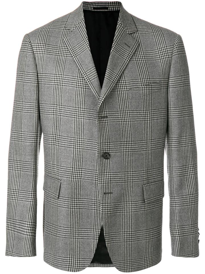 Versace Prince Of Wales Check Blazer - Grey