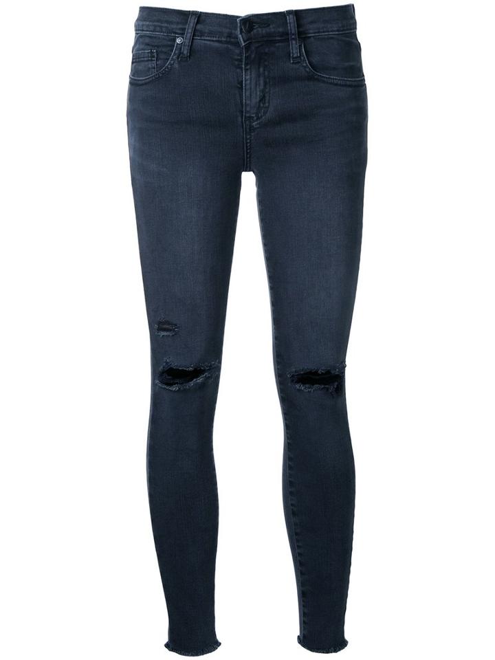 Nobody Denim - Geo Skinny Ankle Exploded - Women - Cotton/elastodiene/polyester - 32, Grey, Cotton/elastodiene/polyester