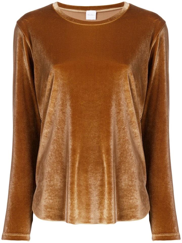Max Mara Floaty Velvet Blouse - Brown