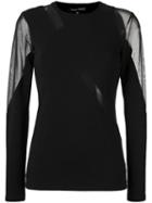 Gloria Coelho - Sheer Blouse - Women - Cotton/spandex/elastane - G, Black, Cotton/spandex/elastane