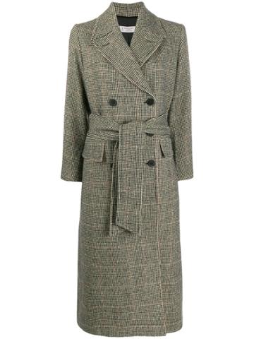 Alberto Biani Double-breasted Houndstooth Coat - Grey