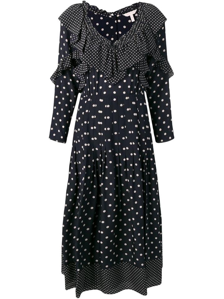 Rebecca Taylor Polka Dot Print Dress - Blue