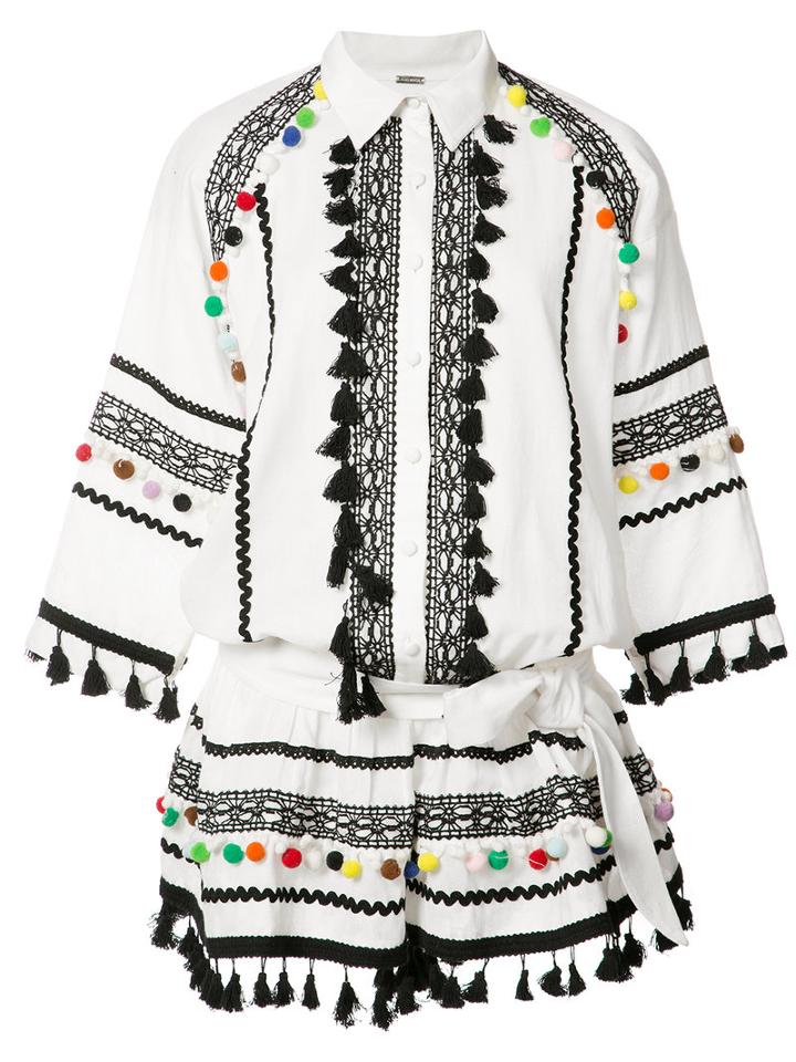 Dodo Bar Or Delilah Playsuit, Size: Small, White, Cotton