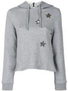 Red Valentino - Star Hooded Sweatshirt - Women - Cotton/acrylic/polyamide/metal - Xs, Grey, Cotton/acrylic/polyamide/metal