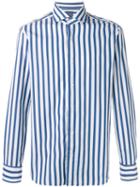 Barba - Long Sleeve Stripe Shirt - Men - Cotton - 41, White, Cotton