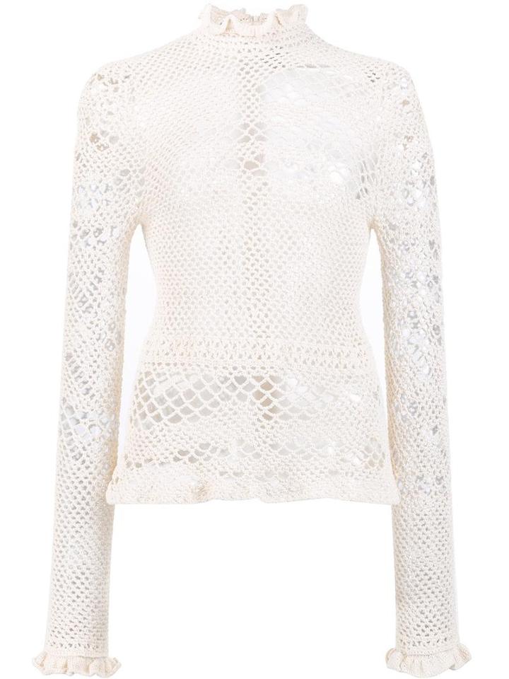 Magda Butrym 'salta' Knit Blouse, Women's, Size: 34, White, Silk/cotton/polyamide
