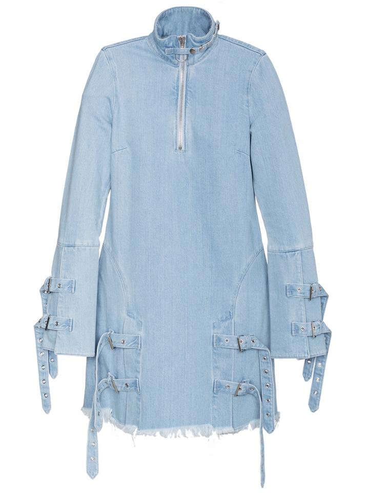 Marques'almeida High Neck Denim Dress - Blue