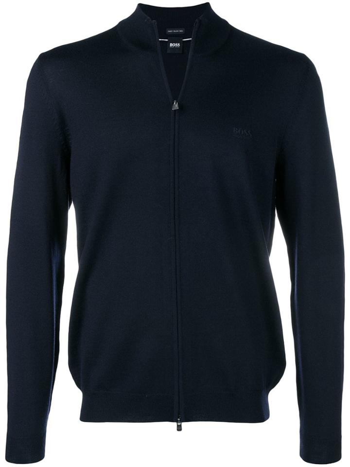 Boss Hugo Boss Embroidered Logo Cardigan - Blue