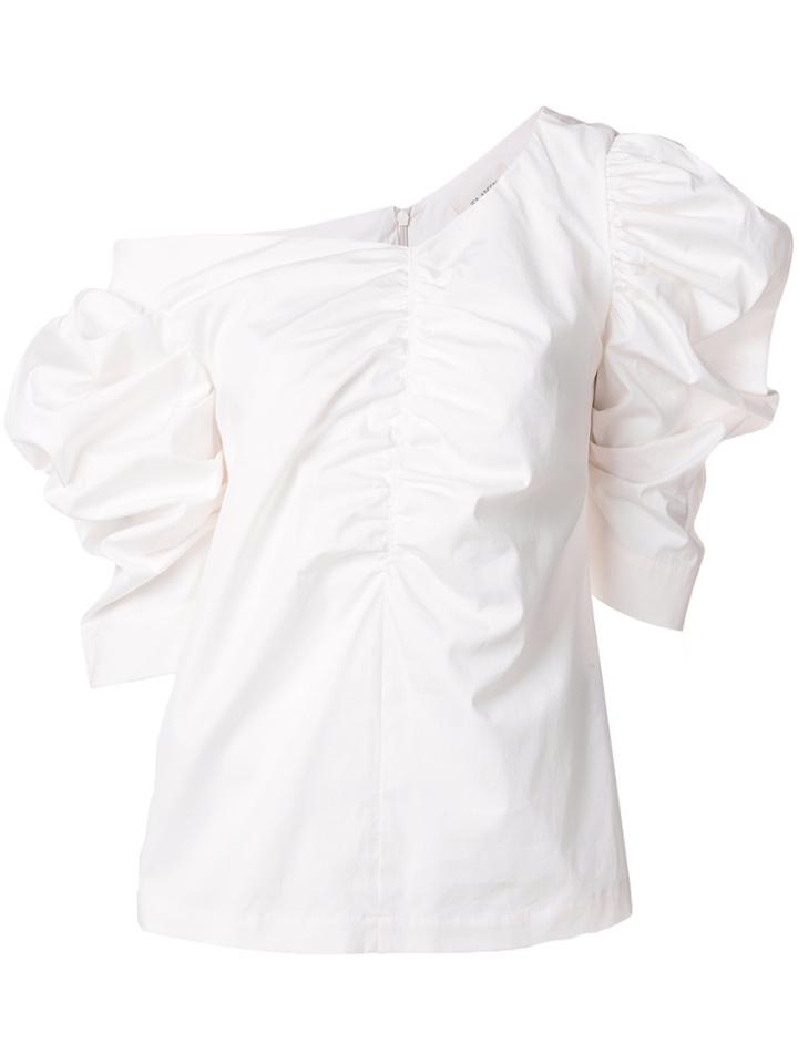 Isa Arfen Ruched Detail Blouse - White