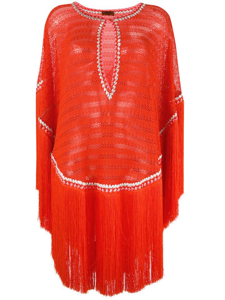 Missoni - Knitted Beach Cover-up - Women - Viscose - 40, Yellow/orange, Viscose