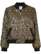 Si-jay Embroidered Bomber Jacket - Metallic
