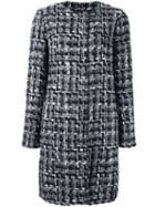 Dolce & Gabbana Slim Fit Boucle Coat, Women's, Size: 38, Grey, Wool/polyamide/cotton/wool