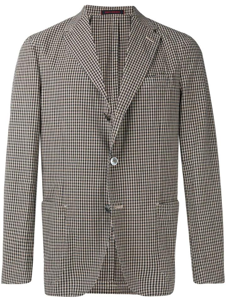 The Gigi Vichy Print Blazer - Neutrals