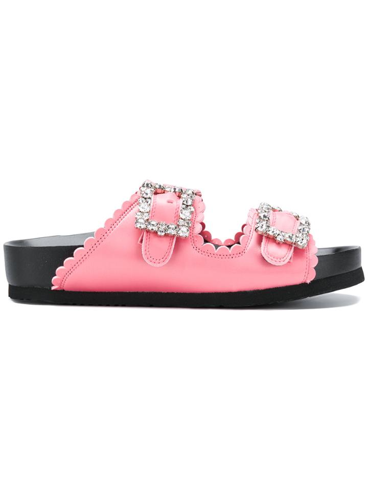 Suecomma Bonnie Satin Sandals - Pink & Purple