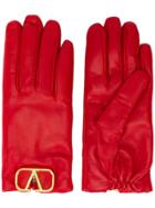 Valentino Vring Logo Gloves - Red
