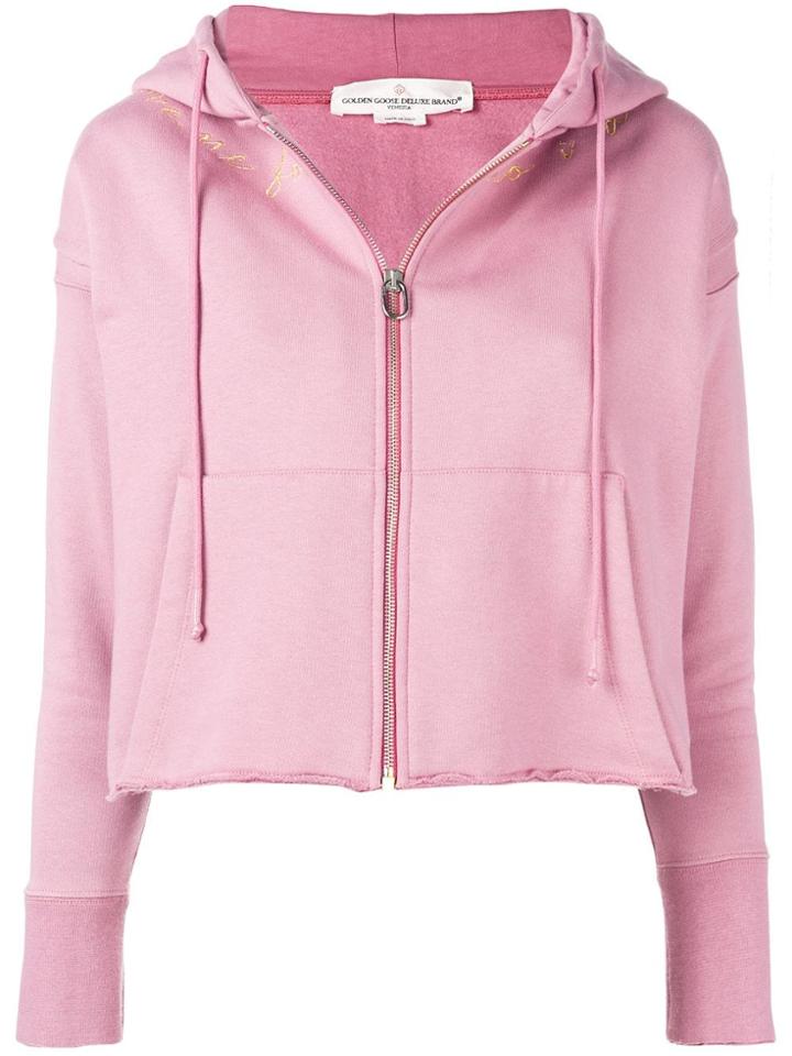 Golden Goose Deluxe Brand Cropped Zip Hoodie - Pink