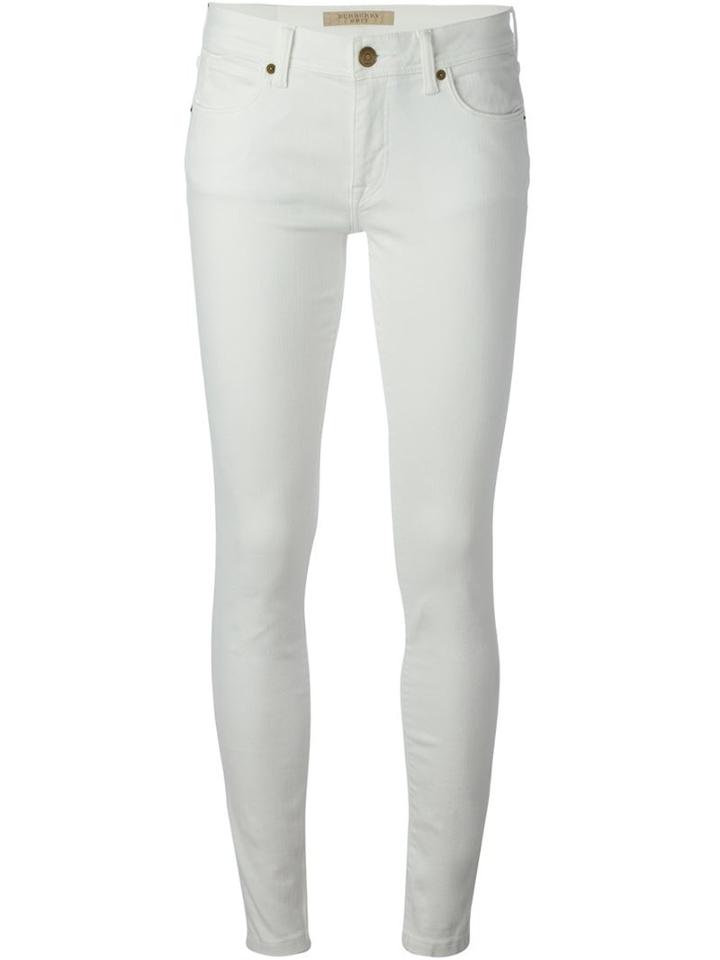 Burberry Brit Skinny Jeans, Women's, Size: 30, White, Cotton/polyester/spandex/elastane