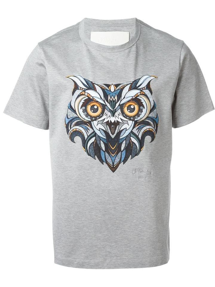 Juun.j Geometric Owl Print T-shirt