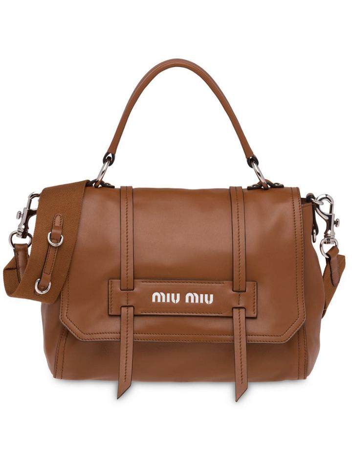 Miu Miu Grace Lux Shoulder Bag - Brown