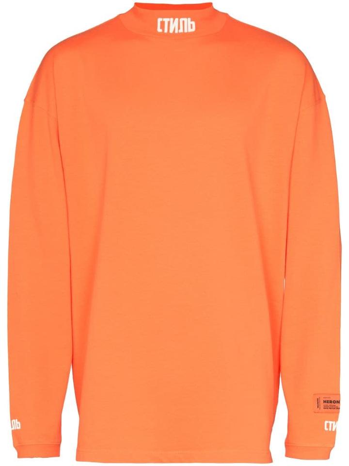 Heron Preston Ctnmb Logo Turtleneck Top - Orange