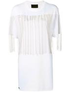 Philipp Plein Beaded Logo T-shirt Dress - White