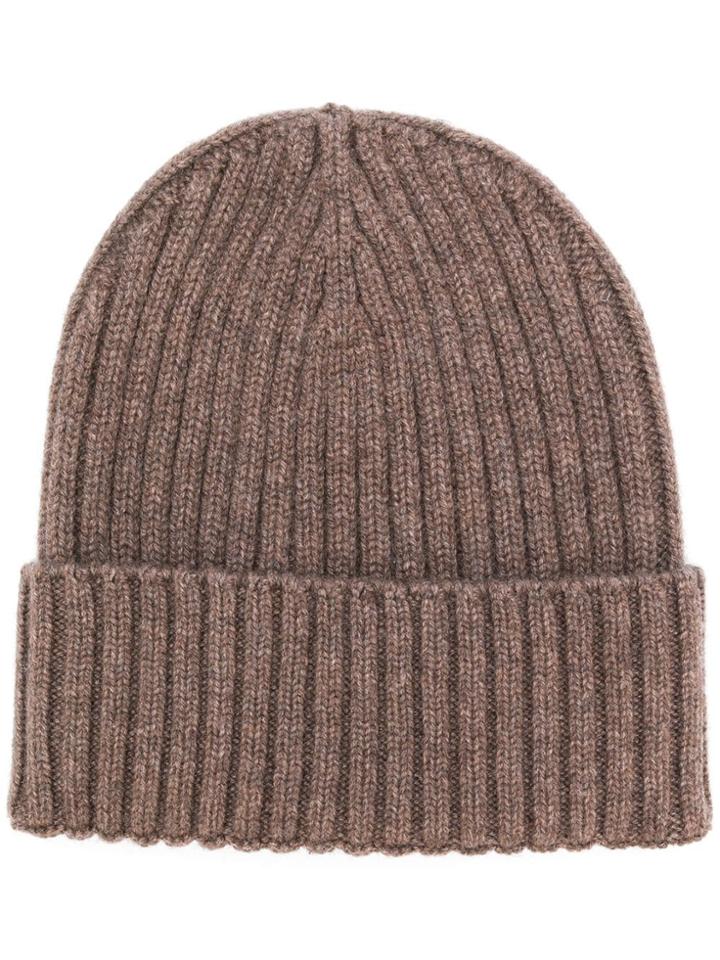 Dell'oglio Ribbed Knit Beanie - Brown