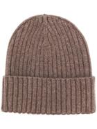 Dell'oglio Ribbed Knit Beanie - Brown