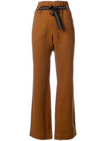 Caramel Belted Trousers - Yellow & Orange