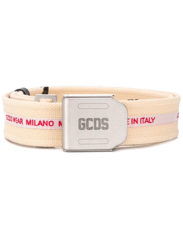 Gcds Logo Tape Belt - Neutrals